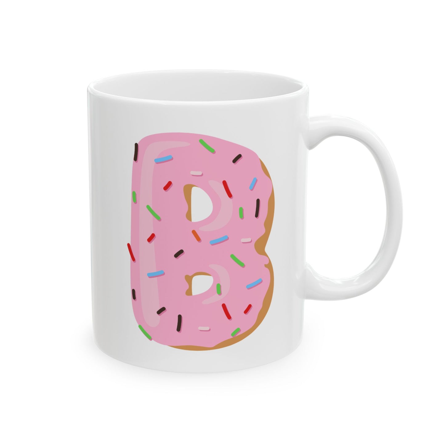 Letter “B” Ceramic Coffee Mug Donut Print