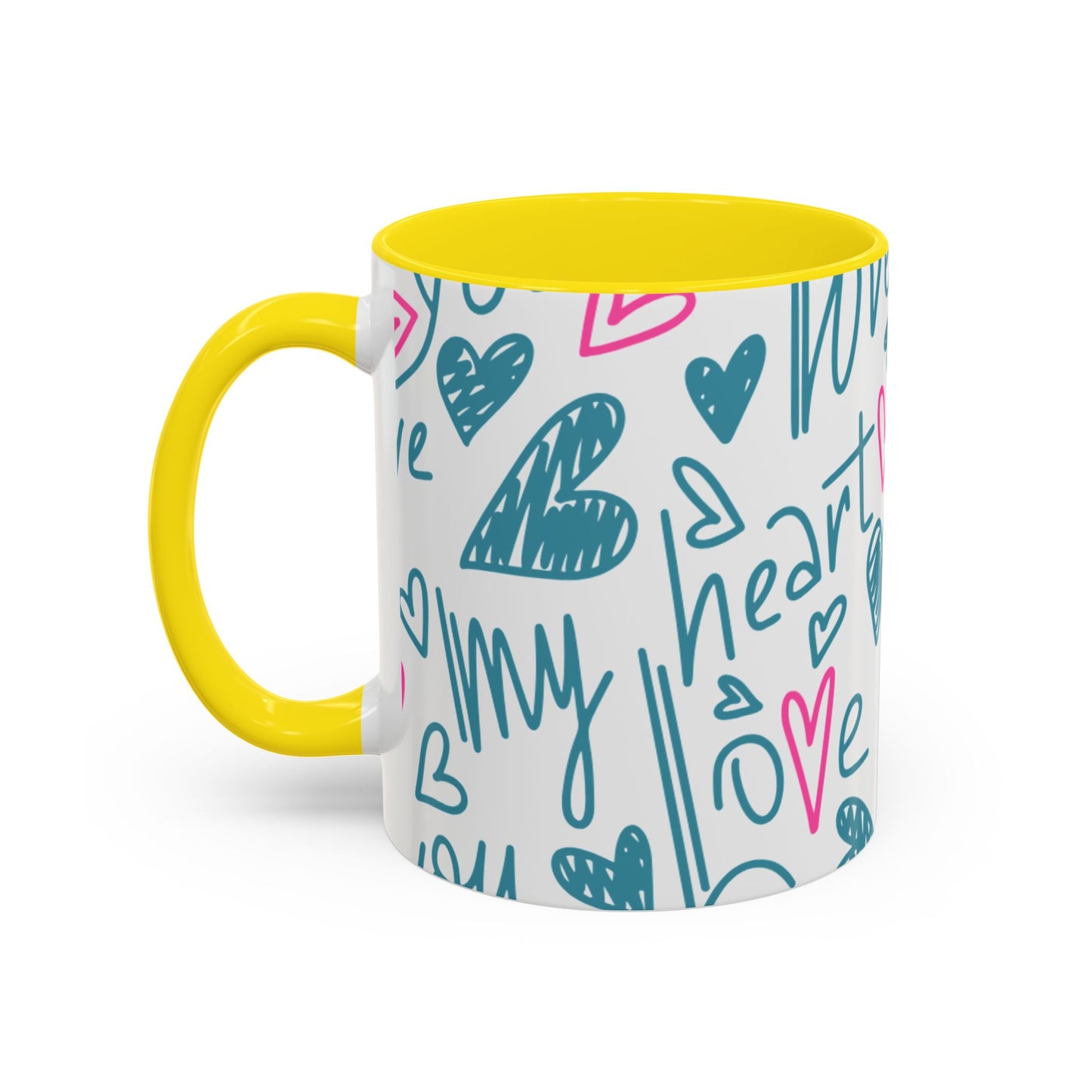 Mug - Cute Light Blue 'I Adore You' Valentines Day Ceramic Mug (11, 15oz)