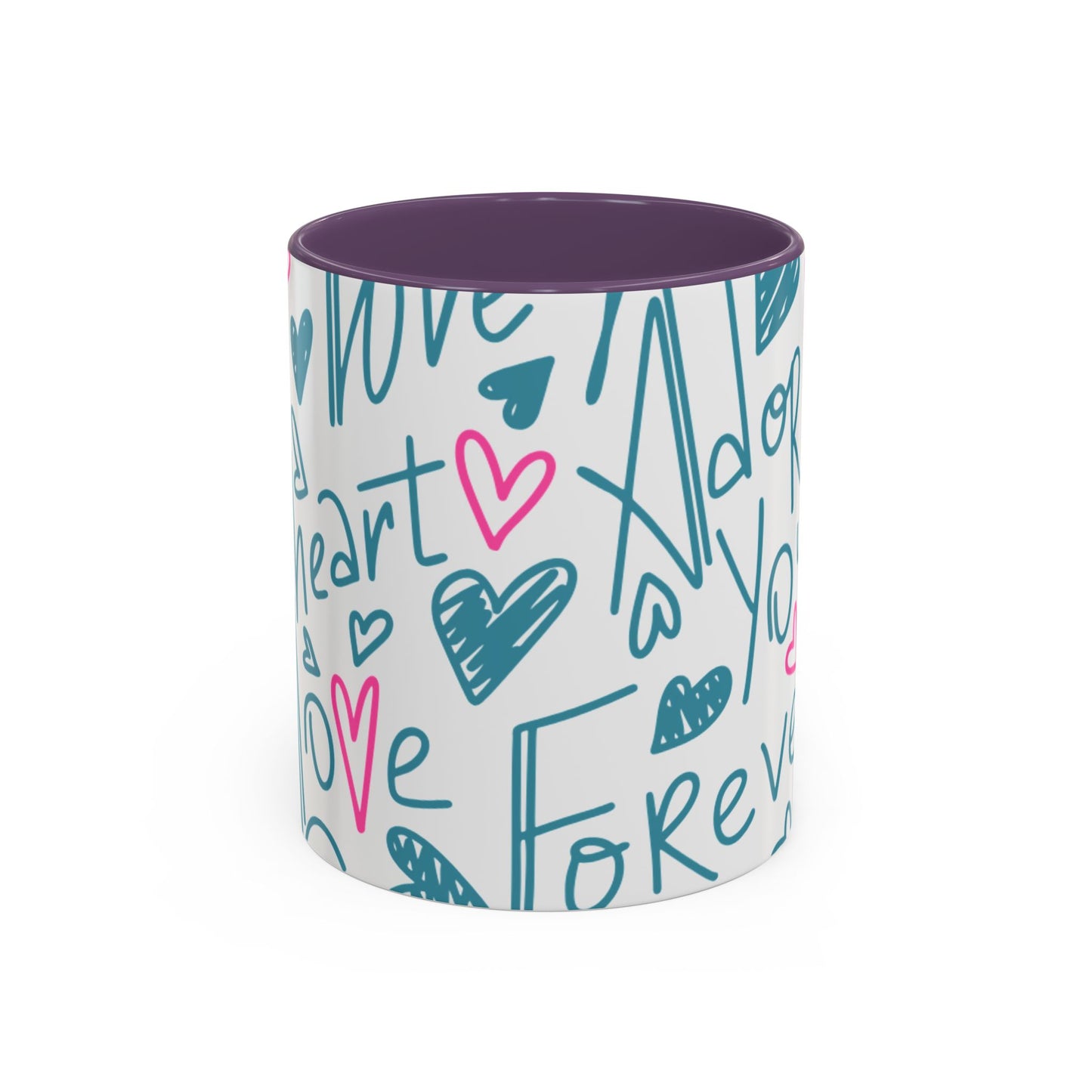 Mug - Cute Light Blue 'I Adore You' Valentines Day Ceramic Mug (11, 15oz)