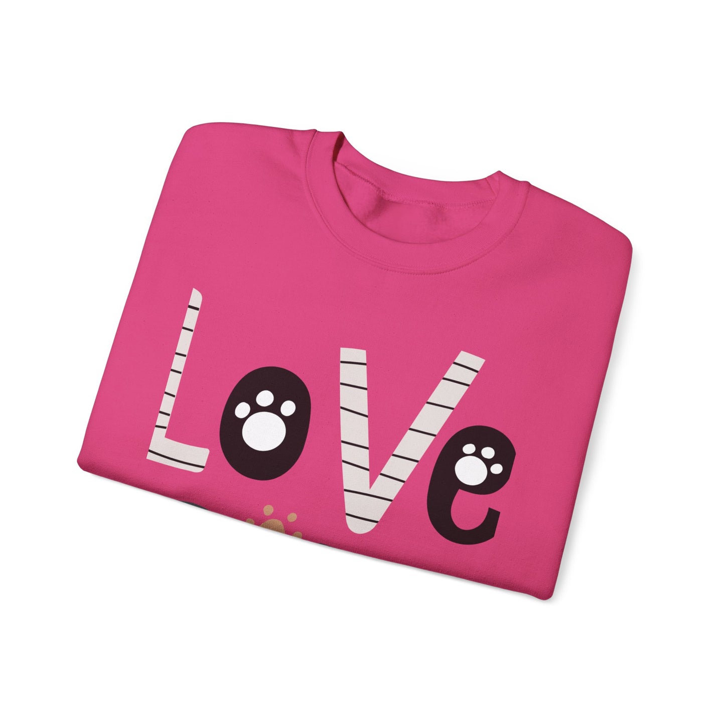 Crewneck Sweatshirt Cute “Love Cats” Design