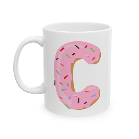 Letter “C” Ceramic Coffee Mug Donut Print