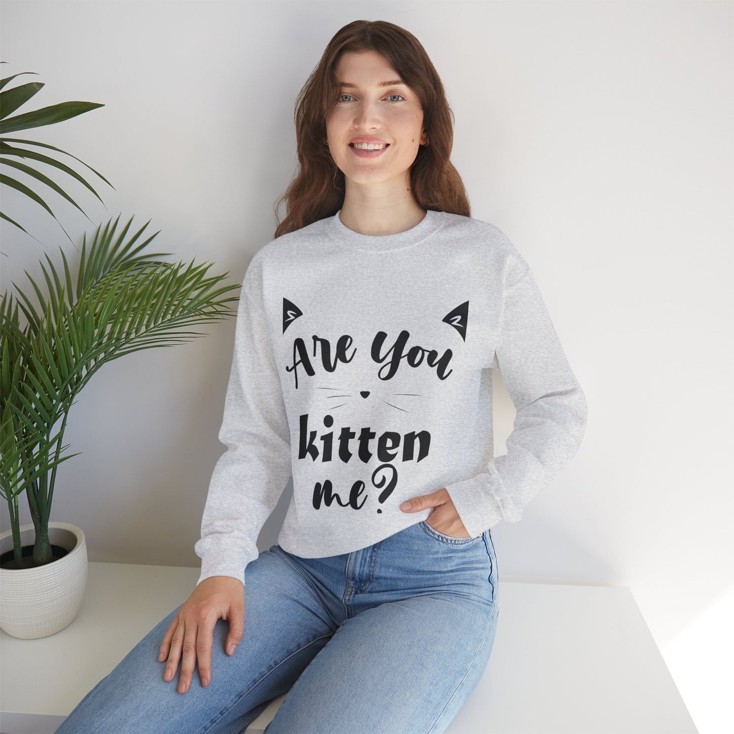 Crewneck Sweatshirt Cute “Love Cats” Design