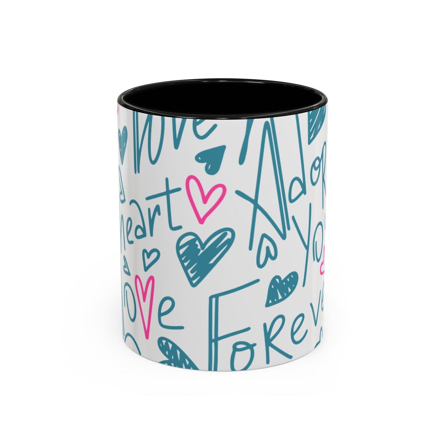 Mug - Cute Light Blue 'I Adore You' Valentines Day Ceramic Mug (11, 15oz)