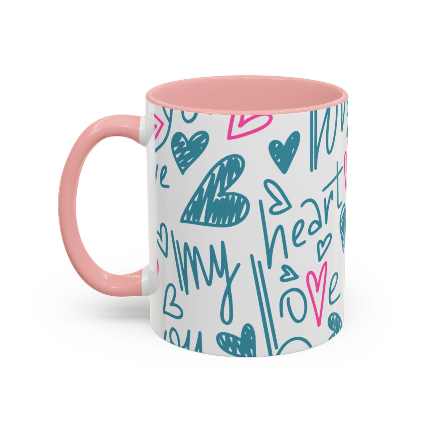 Mug - Cute Light Blue 'I Adore You' Valentines Day Ceramic Mug (11, 15oz)