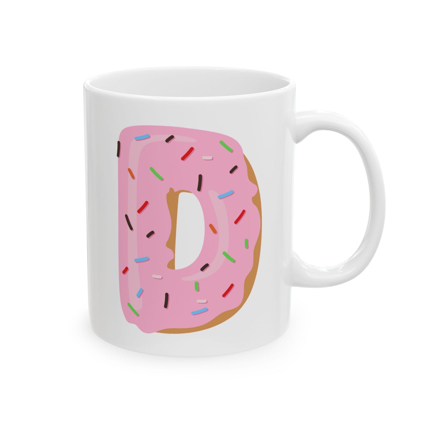 Letter “D” Ceramic Coffee Mug Donut Print