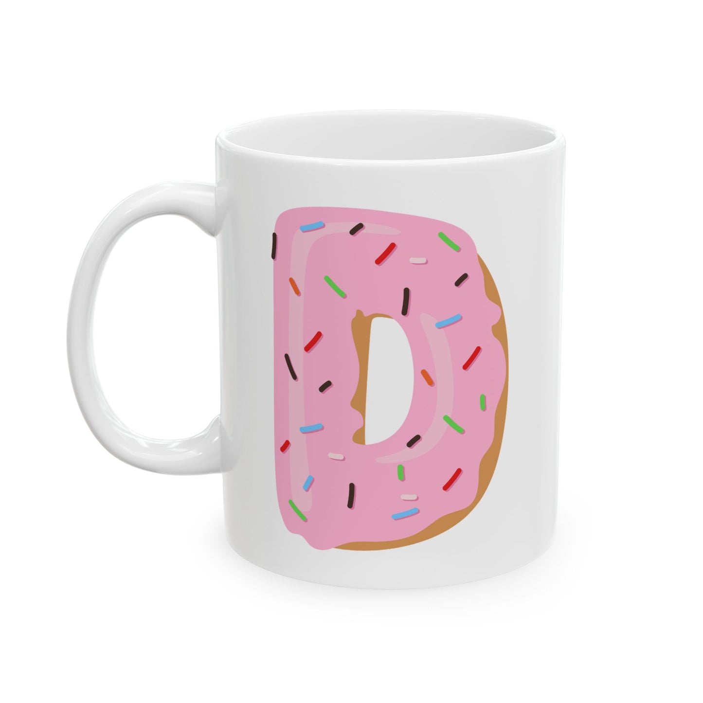 Letter “D” Ceramic Coffee Mug Donut Print