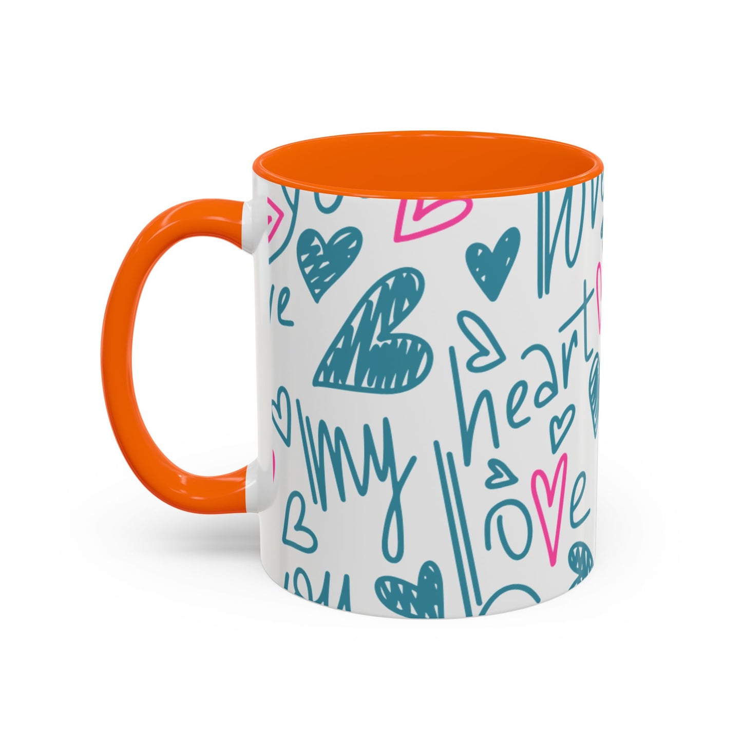 Mug - Cute Light Blue 'I Adore You' Valentines Day Ceramic Mug (11, 15oz)