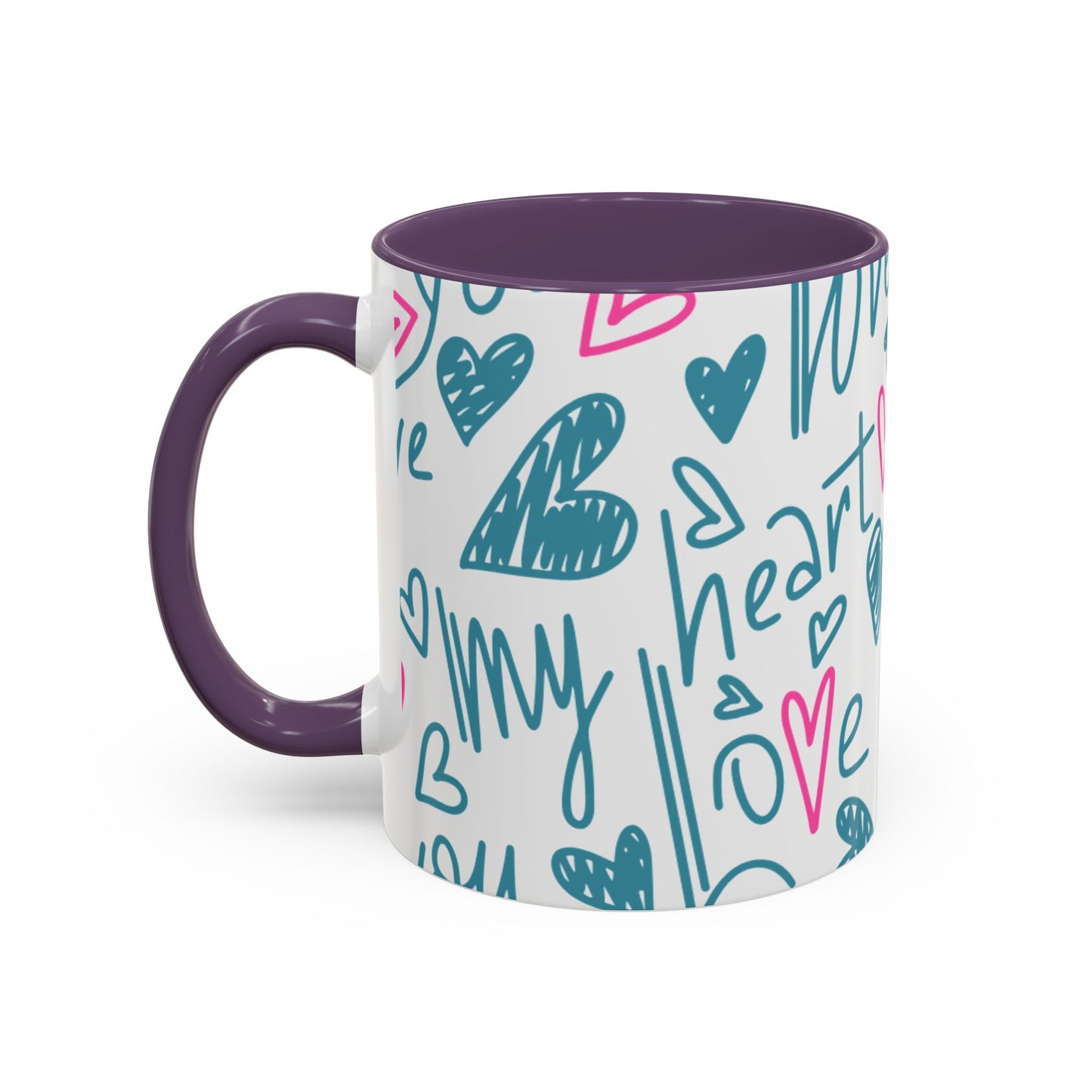 Mug - Cute Light Blue 'I Adore You' Valentines Day Ceramic Mug (11, 15oz)