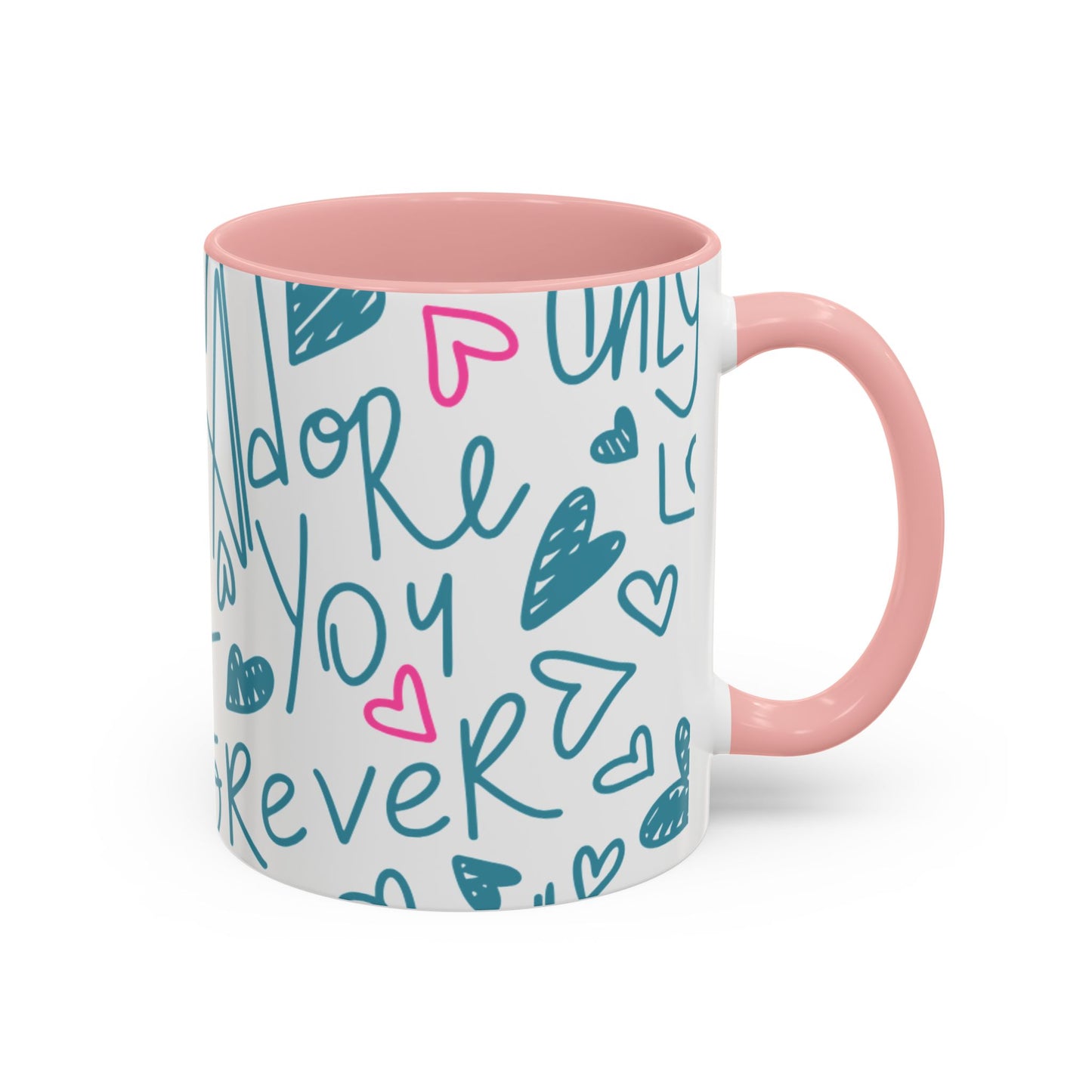 Mug - Cute Light Blue 'I Adore You' Valentines Day Ceramic Mug (11, 15oz)