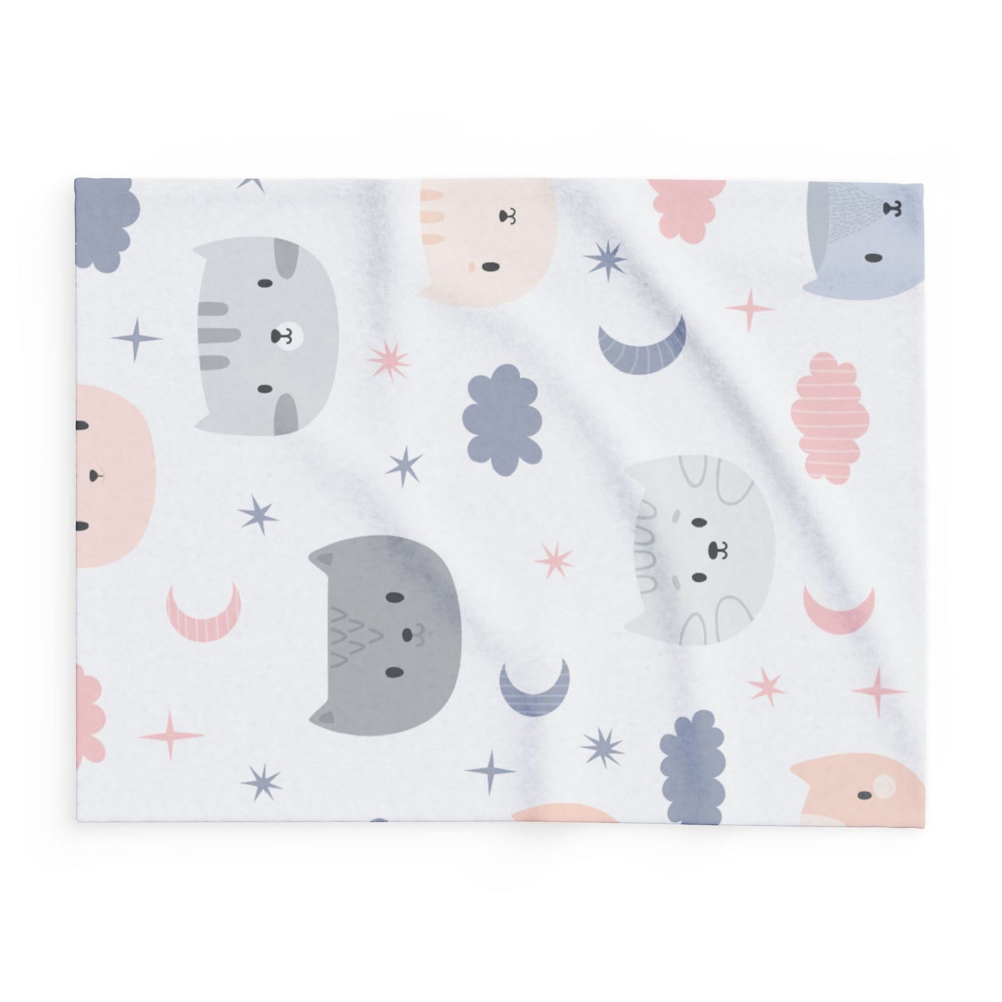 Kitten Print Fleece Blanket