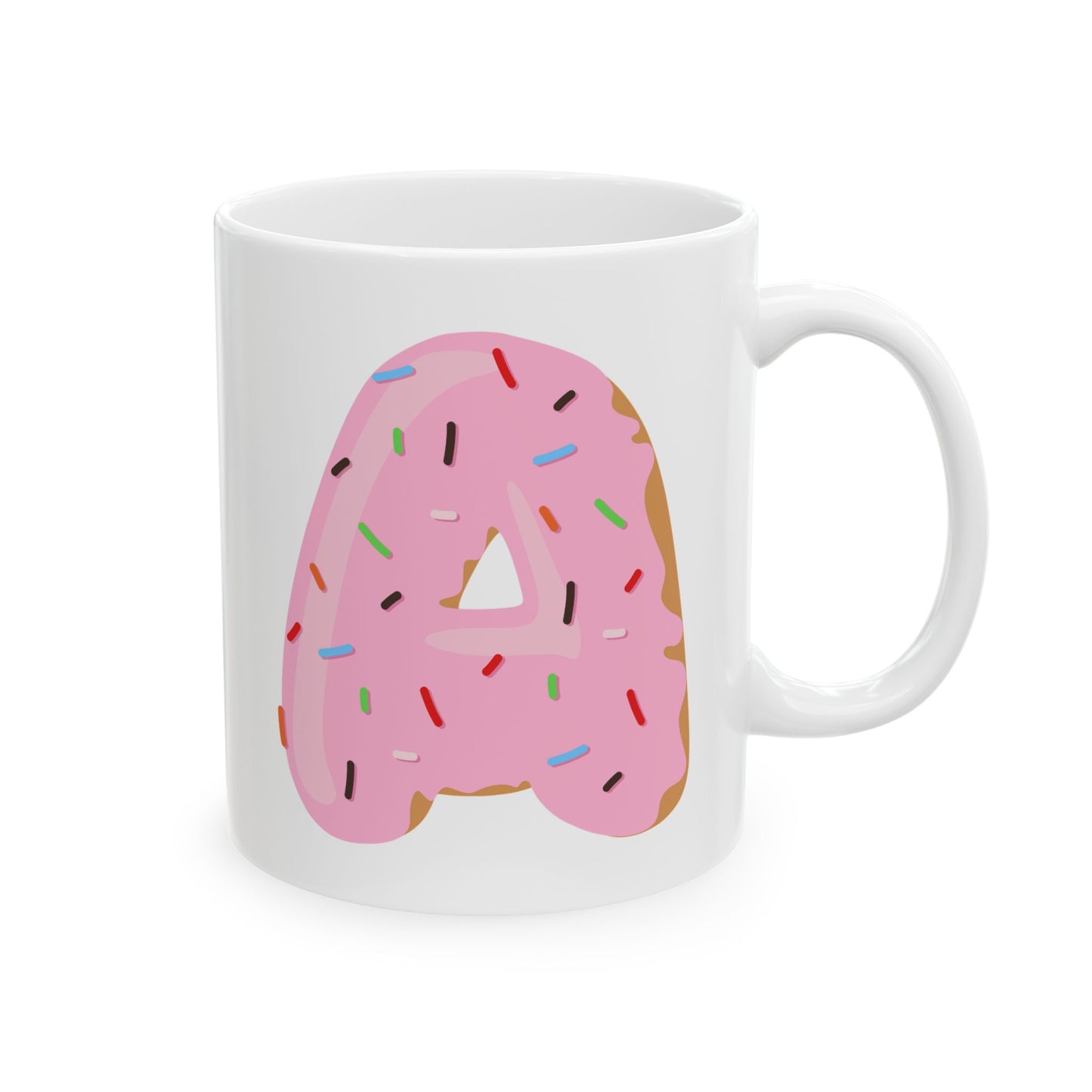 Letter “A” Ceramic Coffee Mug Donut Print