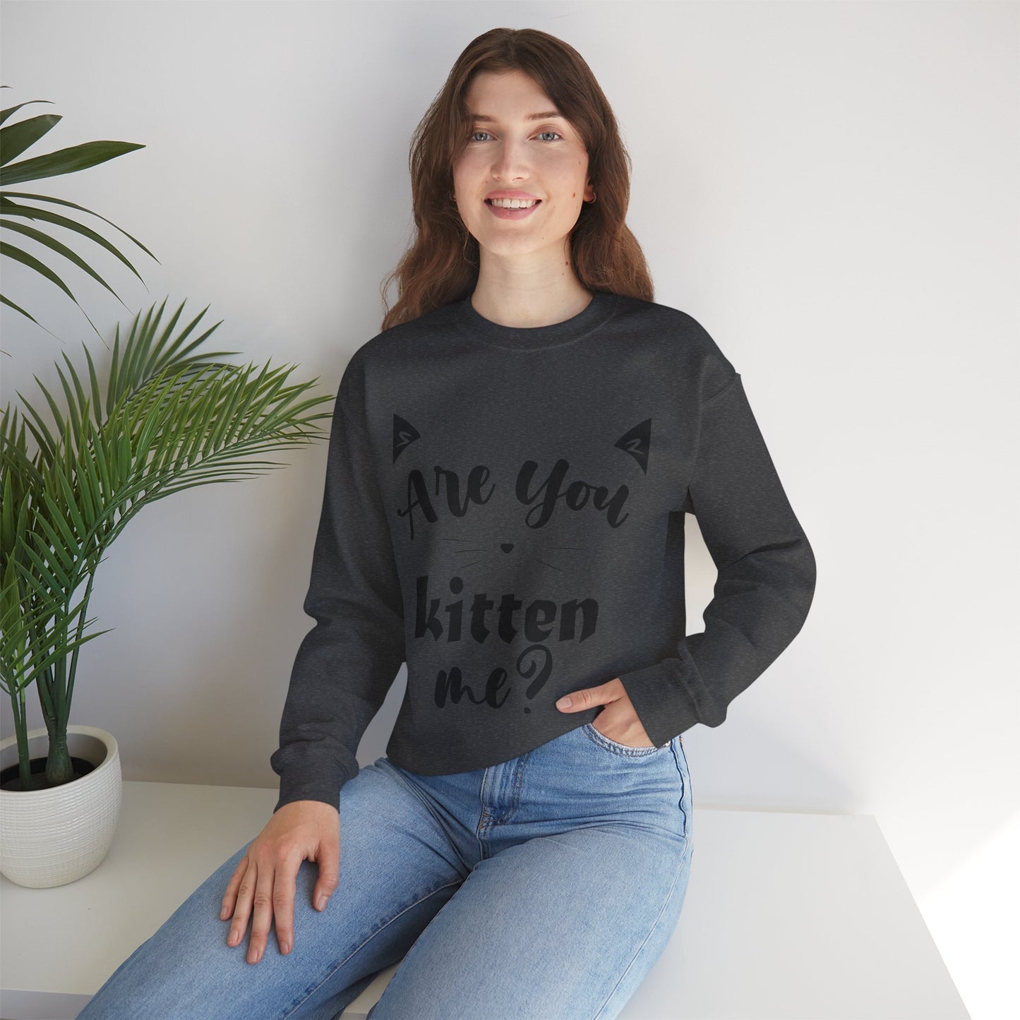 Crewneck Sweatshirt Cute “Love Cats” Design