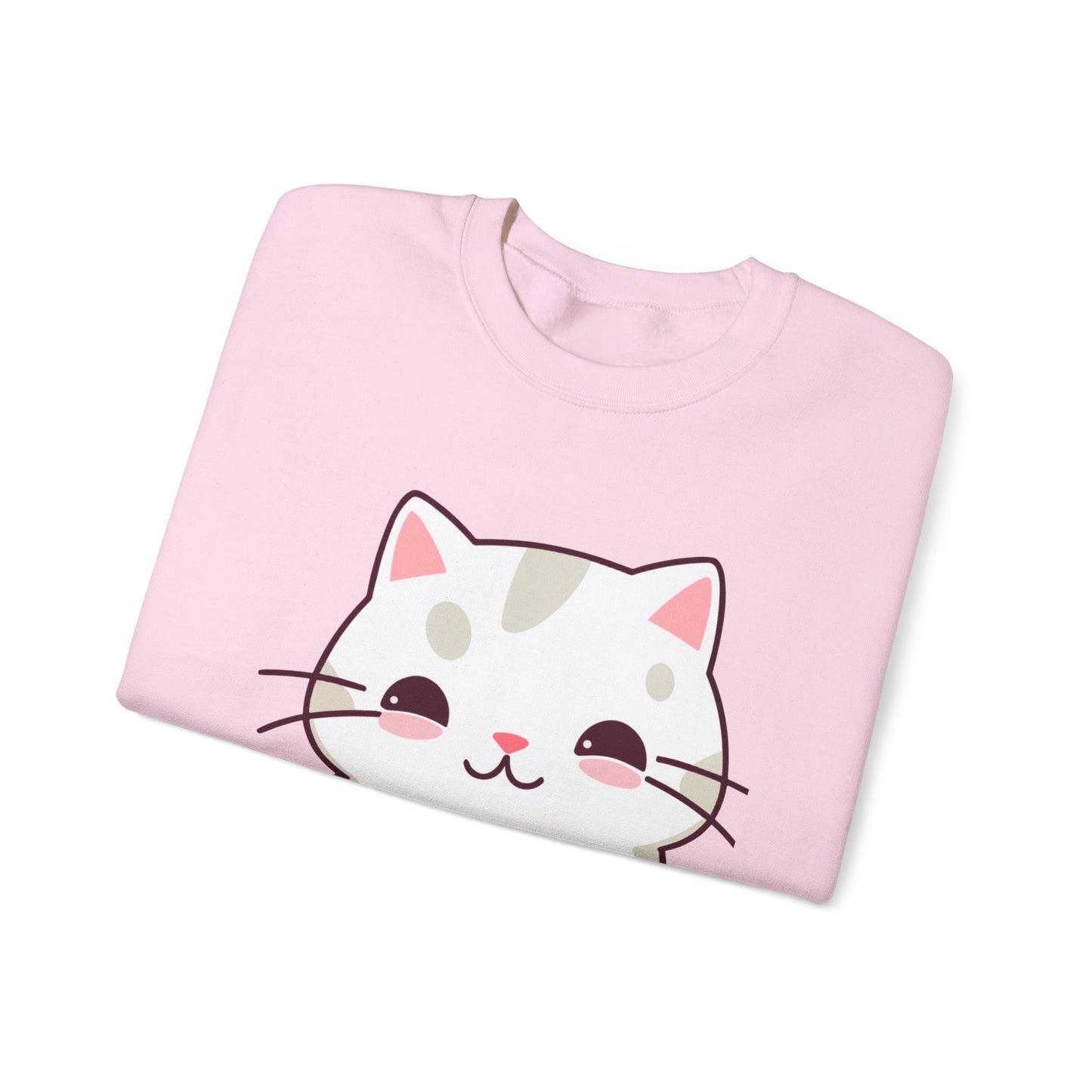 Crewneck Sweatshirt Cute “Cats Love Pizza” Design