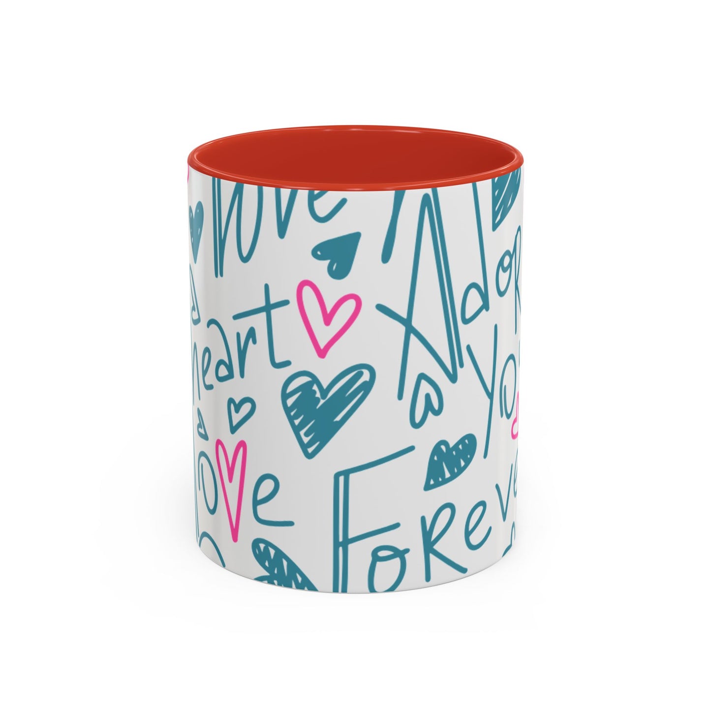 Mug - Cute Light Blue 'I Adore You' Valentines Day Ceramic Mug (11, 15oz)