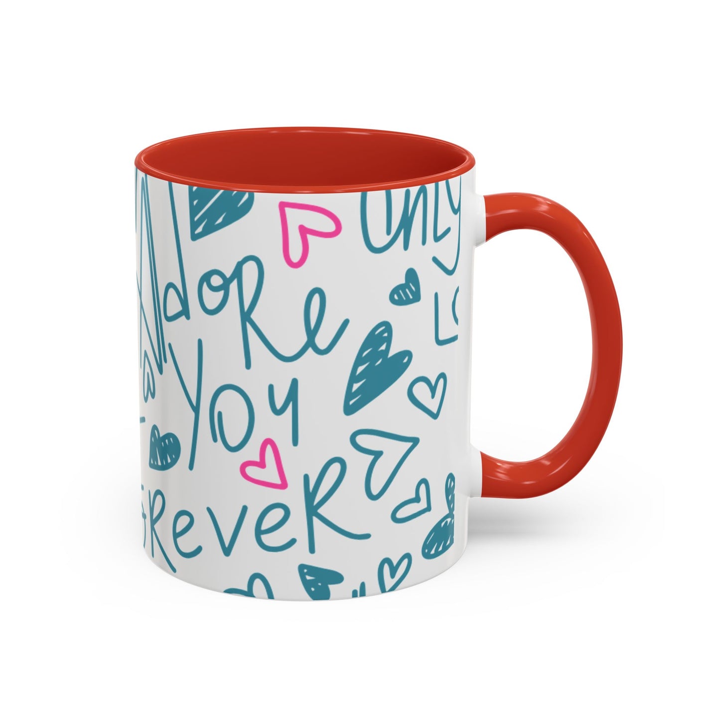 Mug - Cute Light Blue 'I Adore You' Valentines Day Ceramic Mug (11, 15oz)