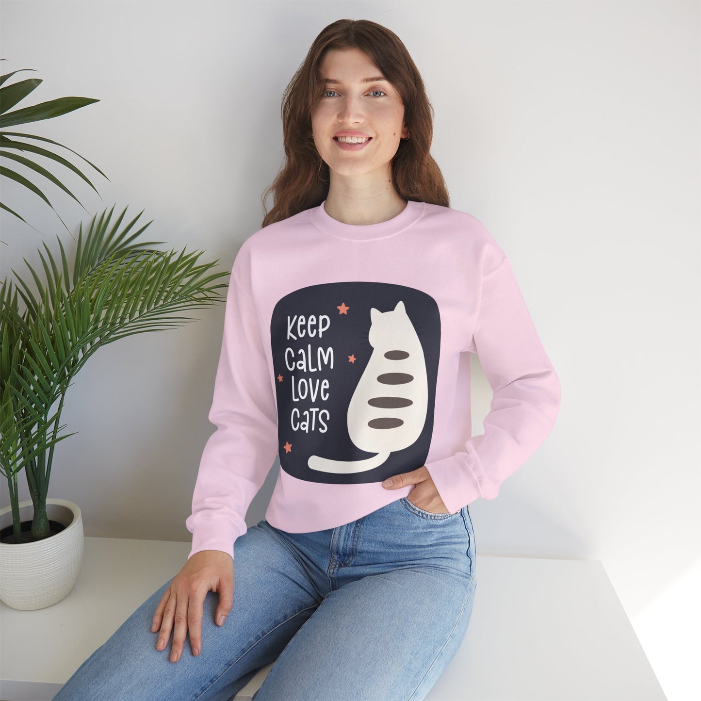 Keep Calm Love Cats Crewneck Sweatshirt