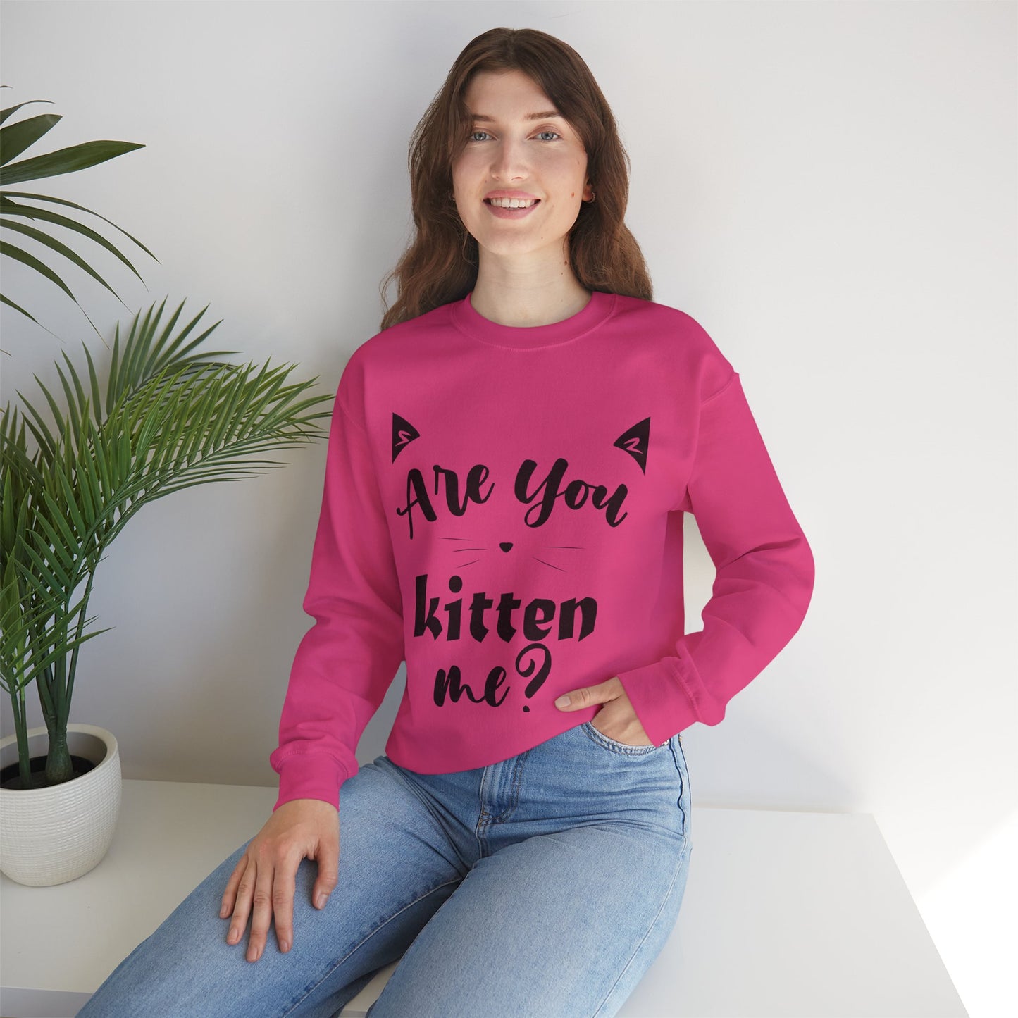 Crewneck Sweatshirt Cute “Love Cats” Design