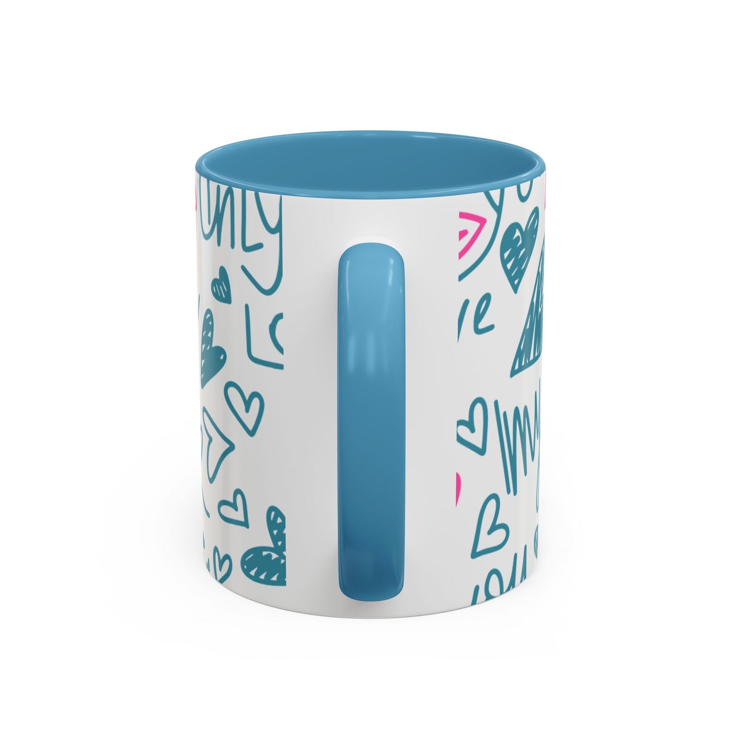 Mug - Cute Light Blue 'I Adore You' Valentines Day Ceramic Mug (11, 15oz)