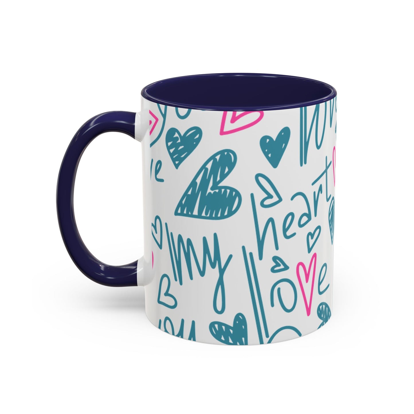 Mug - Cute Light Blue 'I Adore You' Valentines Day Ceramic Mug (11, 15oz)