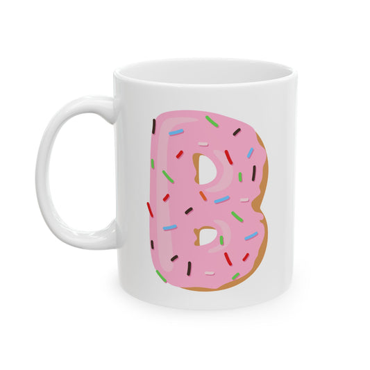 Letter “B” Ceramic Coffee Mug Donut Print