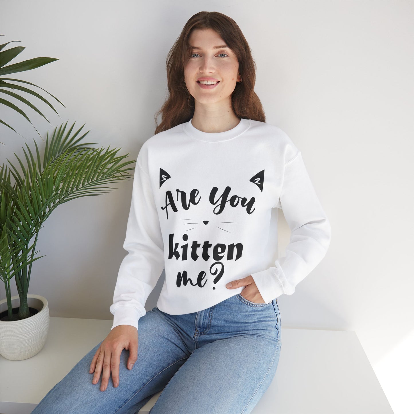 Crewneck Sweatshirt Cute “Love Cats” Design