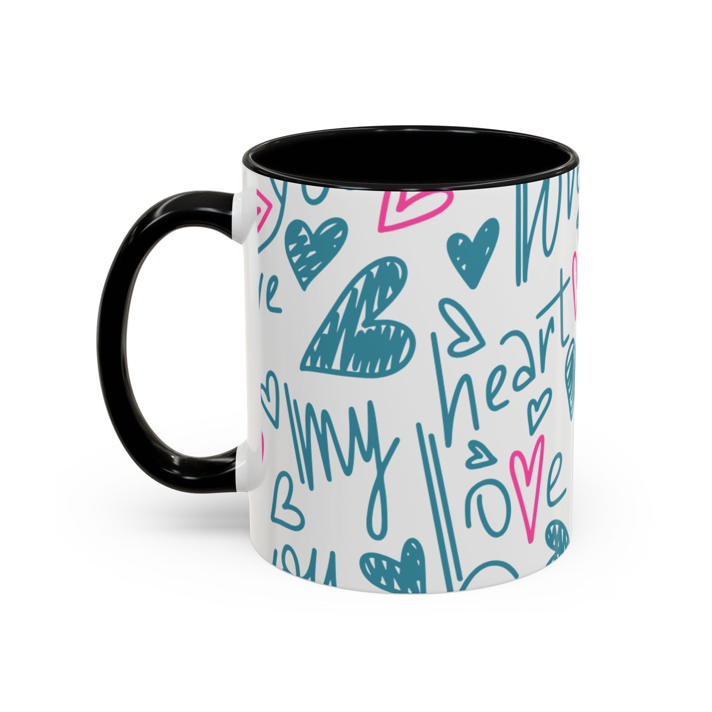 Mug - Cute Light Blue 'I Adore You' Valentines Day Ceramic Mug (11, 15oz)