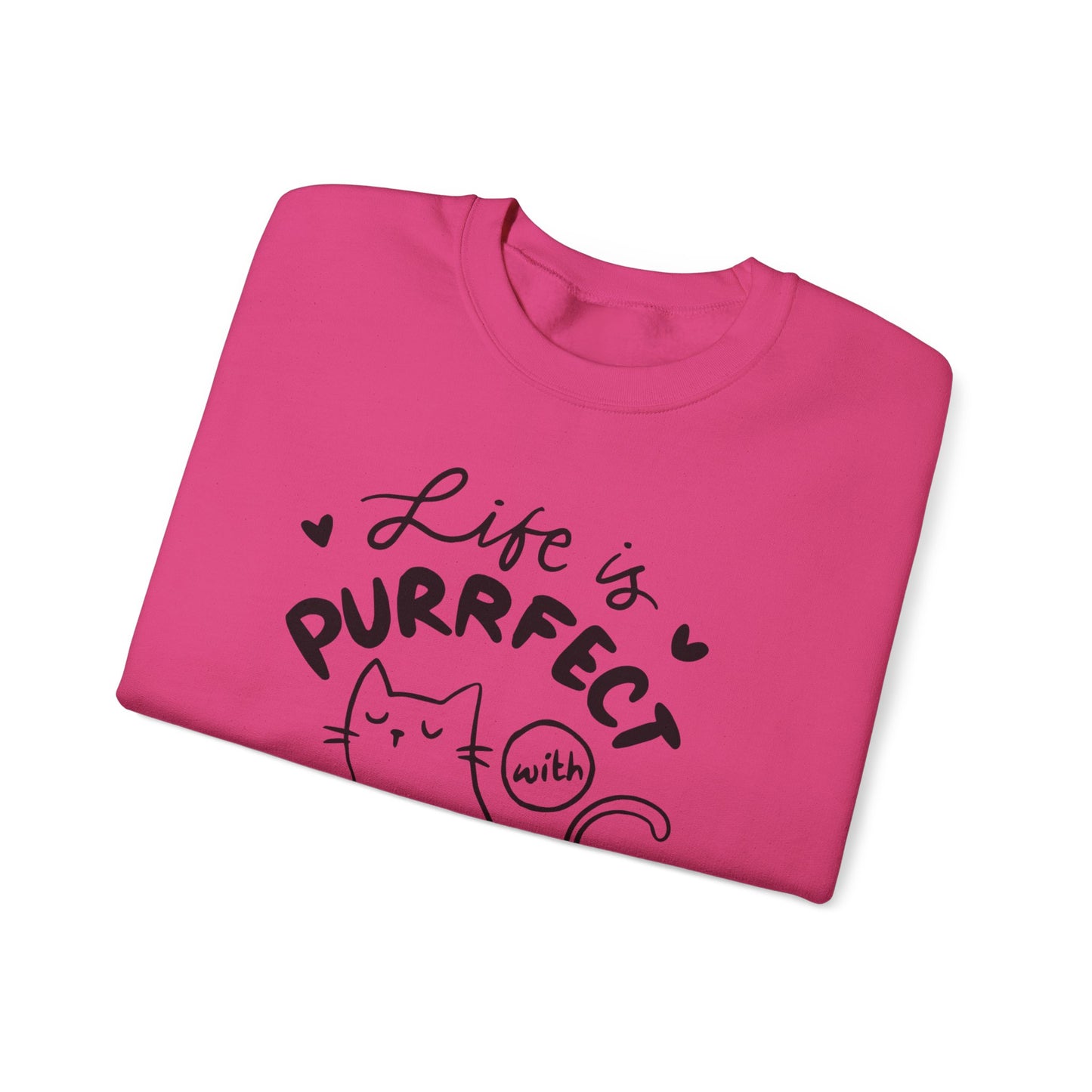 “Life is Purrrfect” Crewneck Sweatshirt