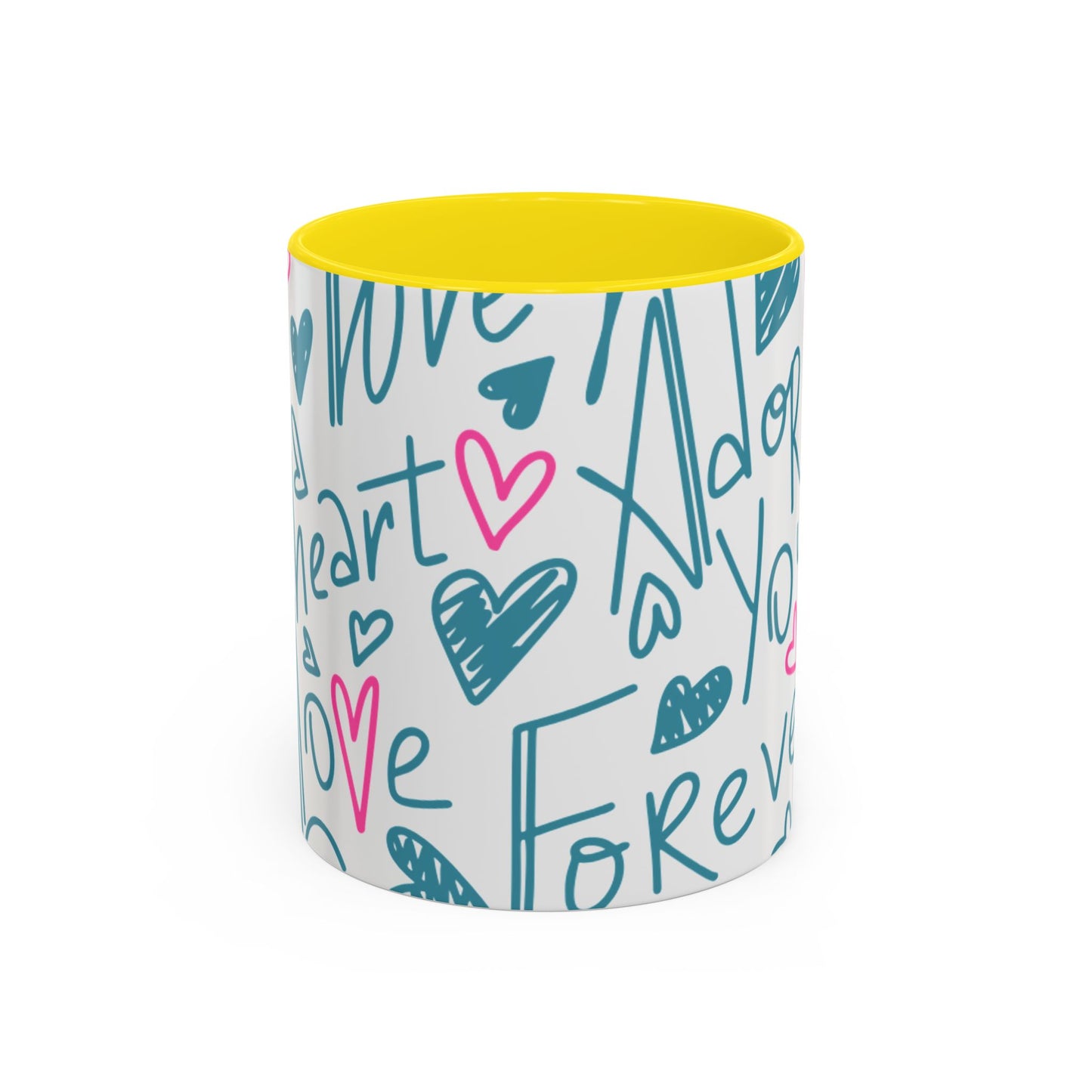 Mug - Cute Light Blue 'I Adore You' Valentines Day Ceramic Mug (11, 15oz)