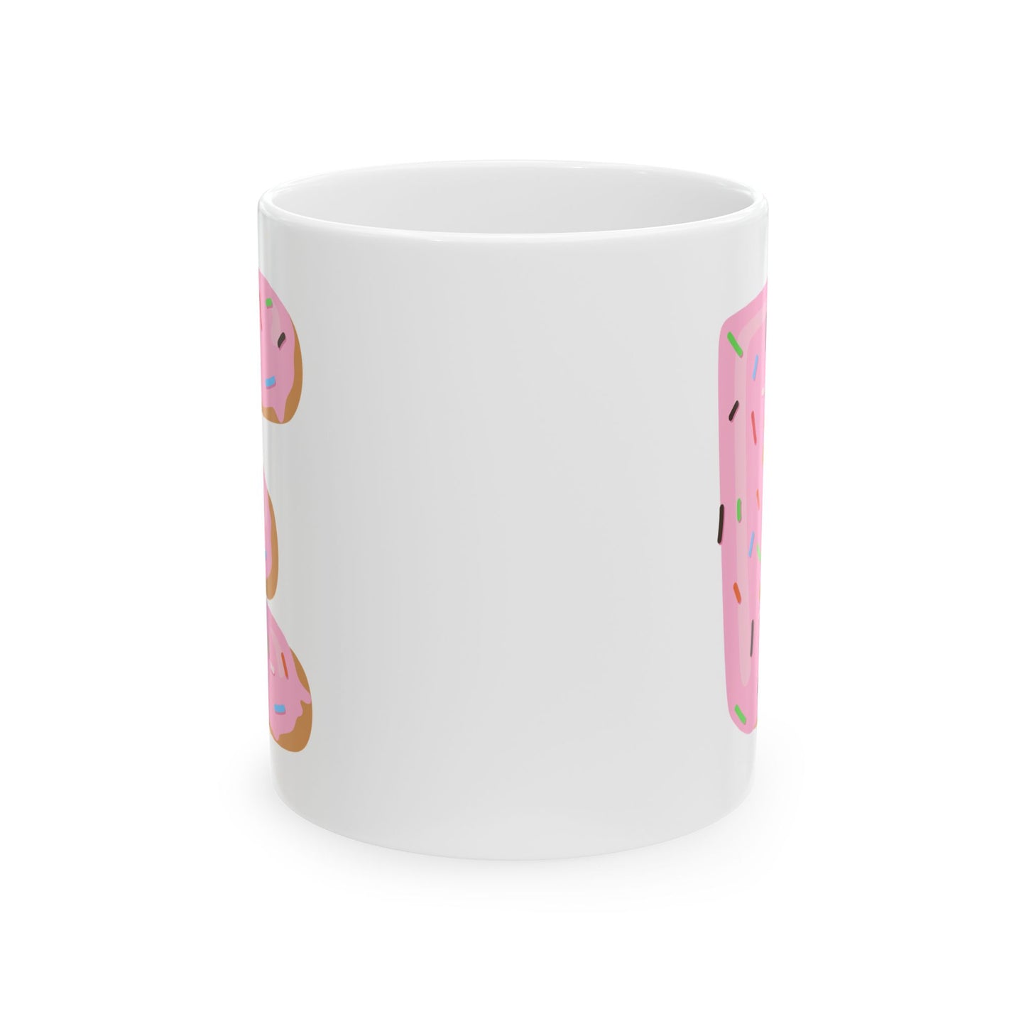 Letter “E” Ceramic Coffee Mug Donut Print