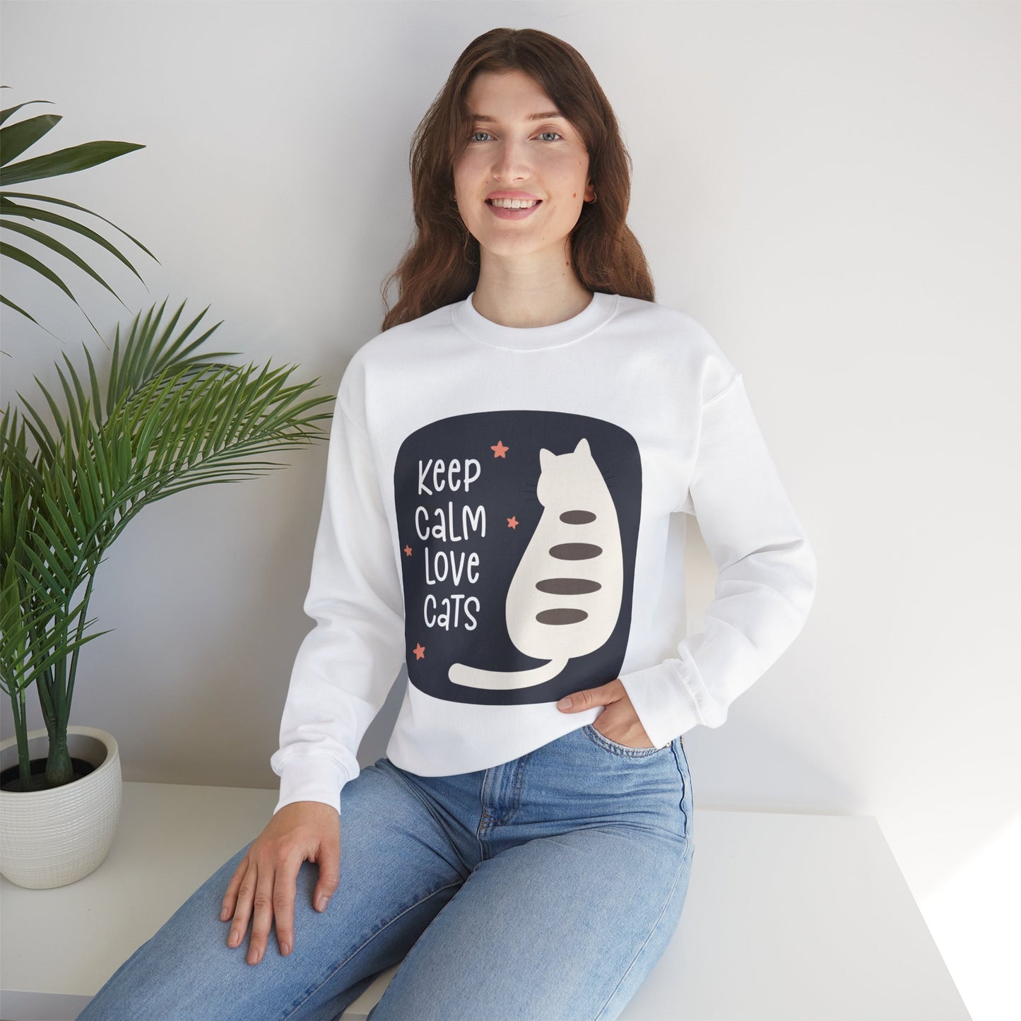 Keep Calm Love Cats Crewneck Sweatshirt