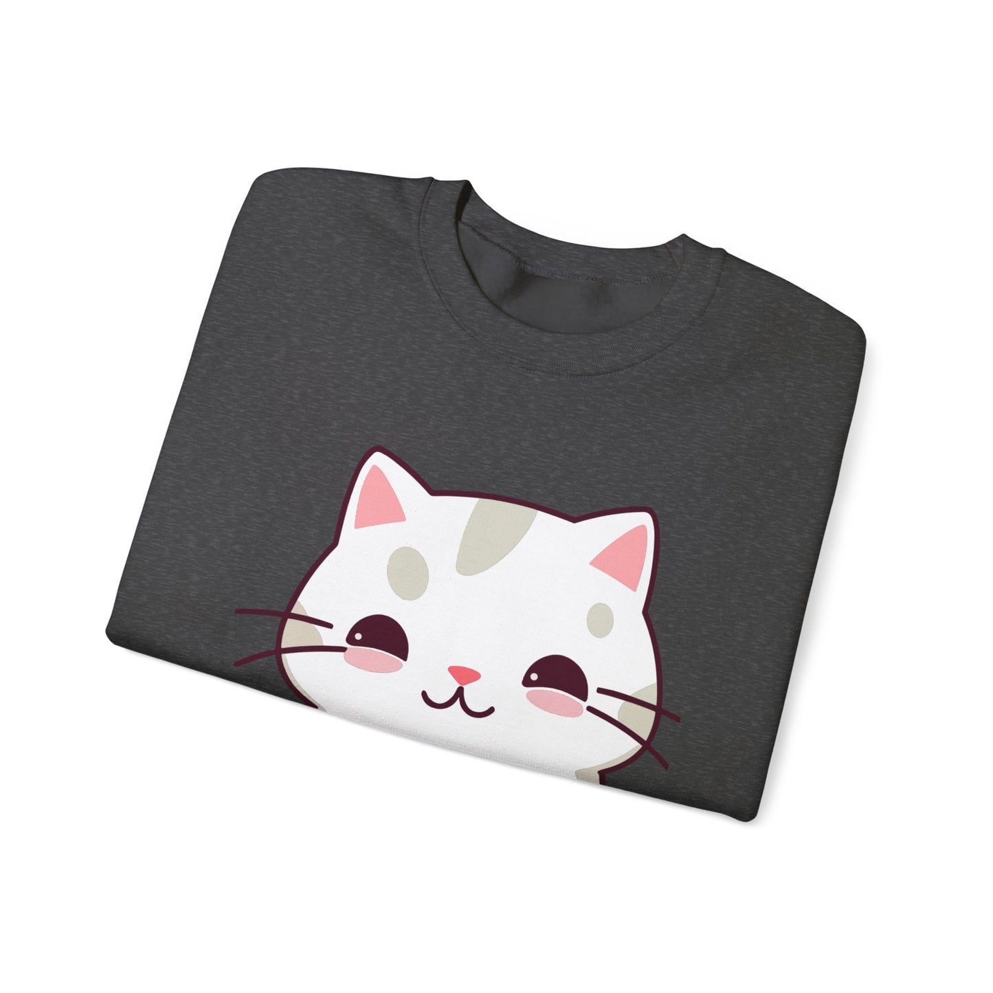 Crewneck Sweatshirt Cute “Cats Love Pizza” Design