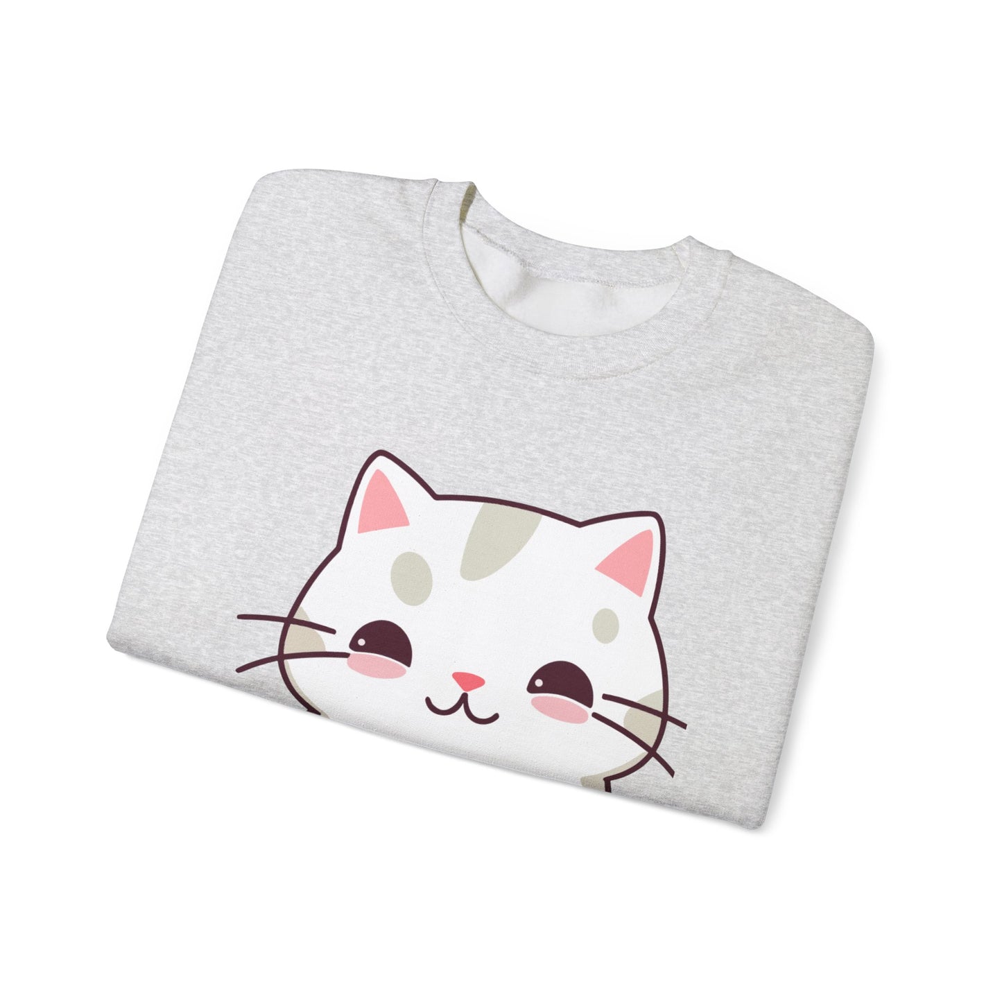 Crewneck Sweatshirt Cute “Cats Love Pizza” Design