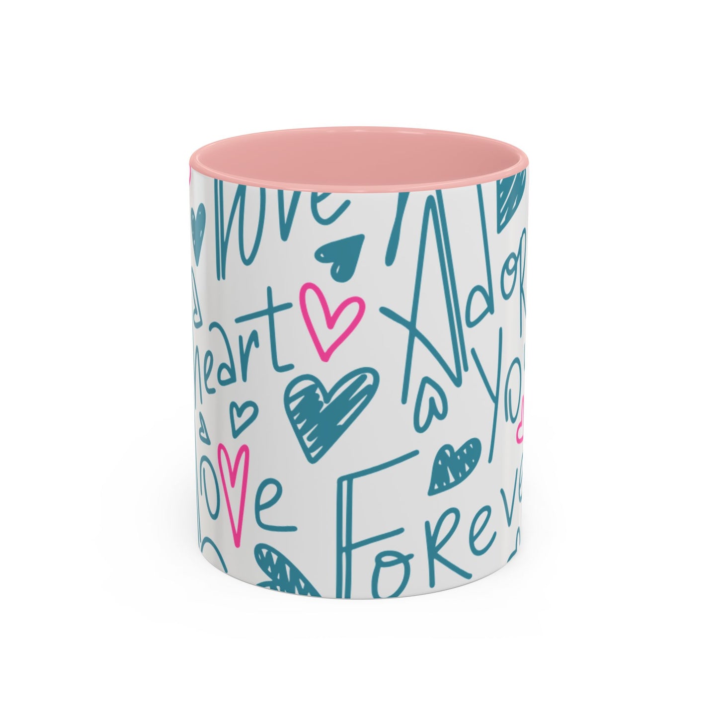 Mug - Cute Light Blue 'I Adore You' Valentines Day Ceramic Mug (11, 15oz)