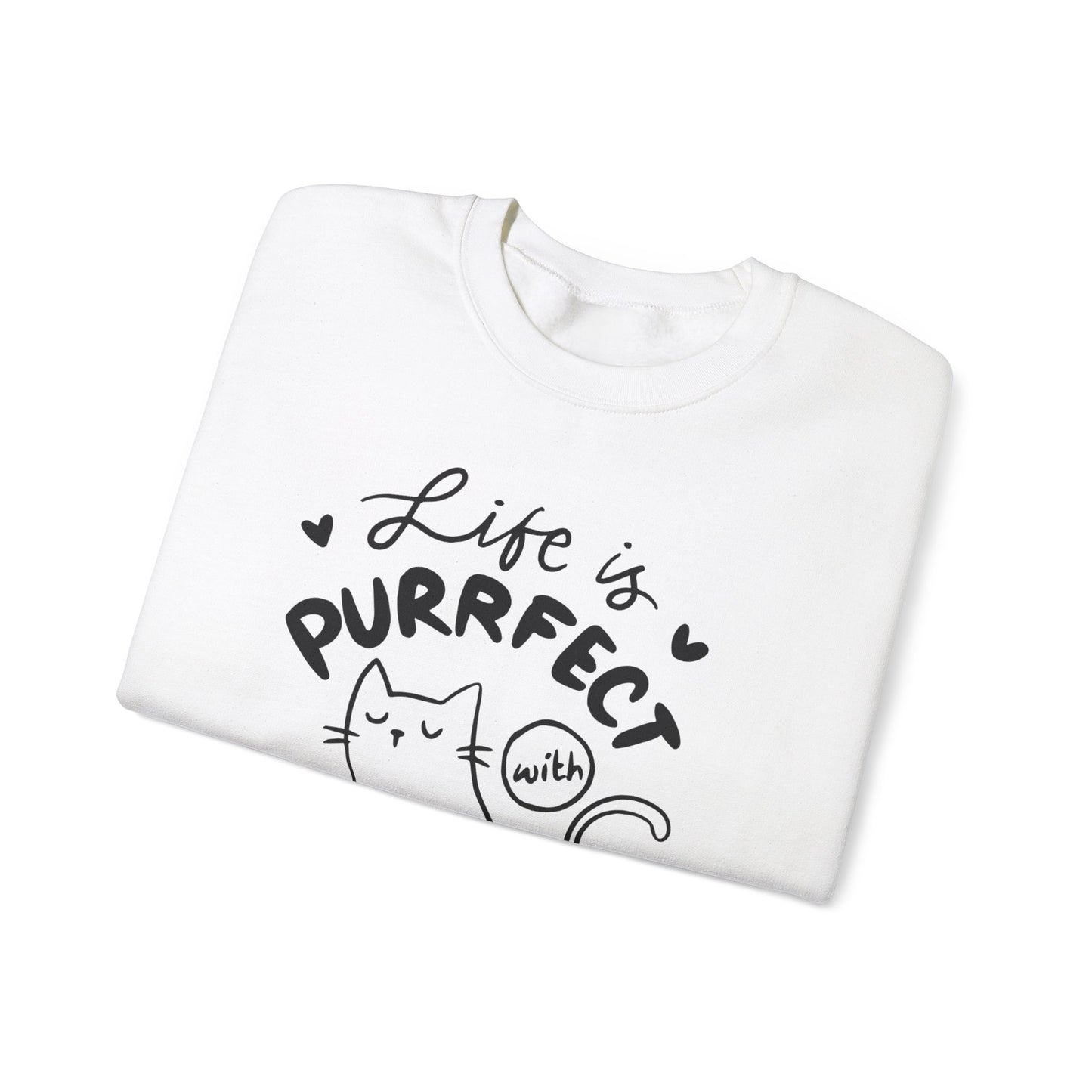 “Life is Purrrfect” Crewneck Sweatshirt