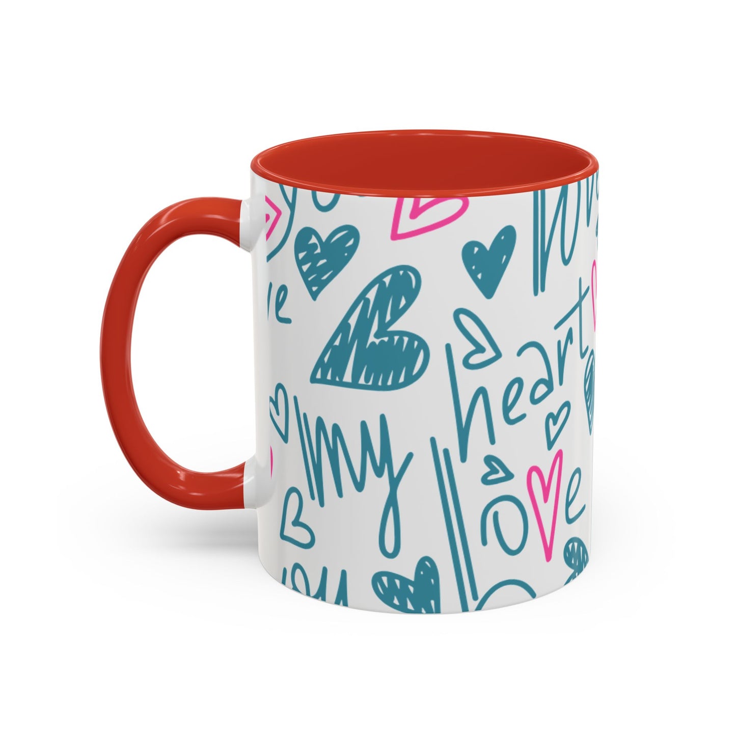 Mug - Cute Light Blue 'I Adore You' Valentines Day Ceramic Mug (11, 15oz)