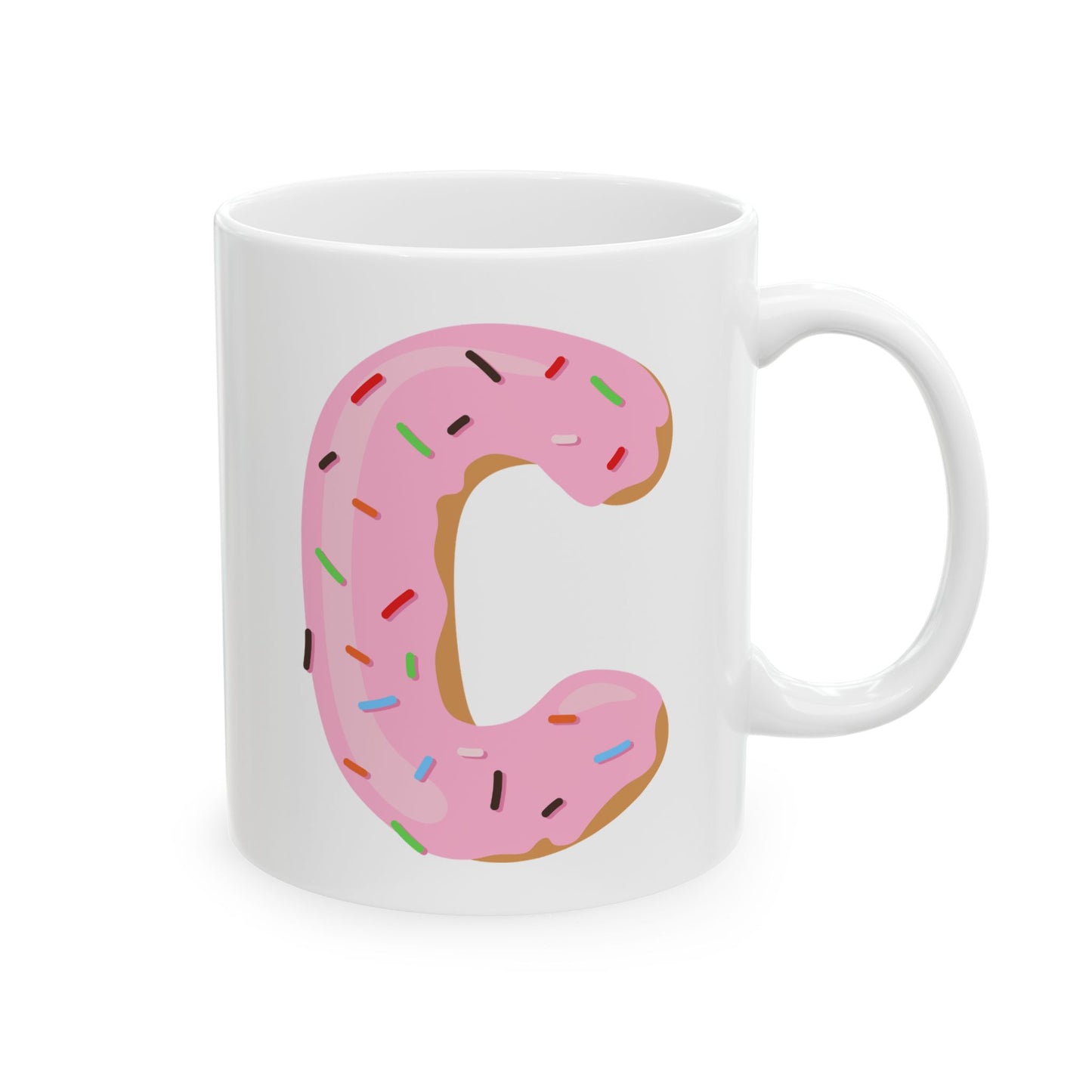 Letter “C” Ceramic Coffee Mug Donut Print