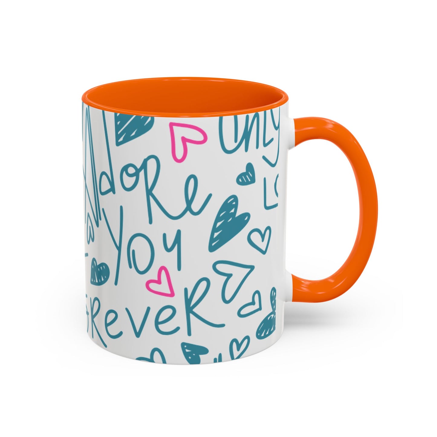 Mug - Cute Light Blue 'I Adore You' Valentines Day Ceramic Mug (11, 15oz)